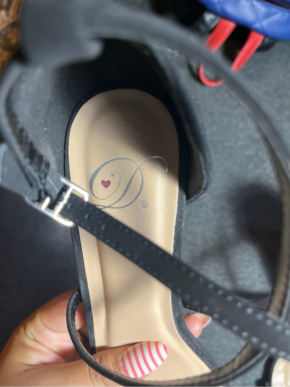 Delicious Black Strappy Square-Toe Block Heels - Picture 5 of 5